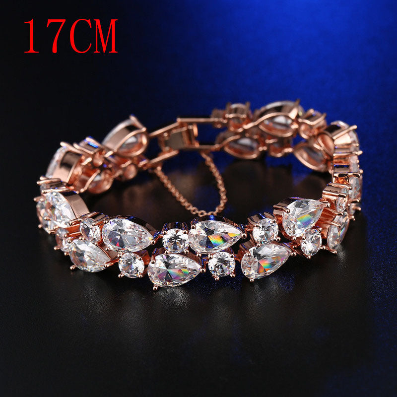 Mona Lisa Multicolor Cubic Zircon Bracelets Bangles Luxury Wedding Bracelets for Women Crystal Jewelry