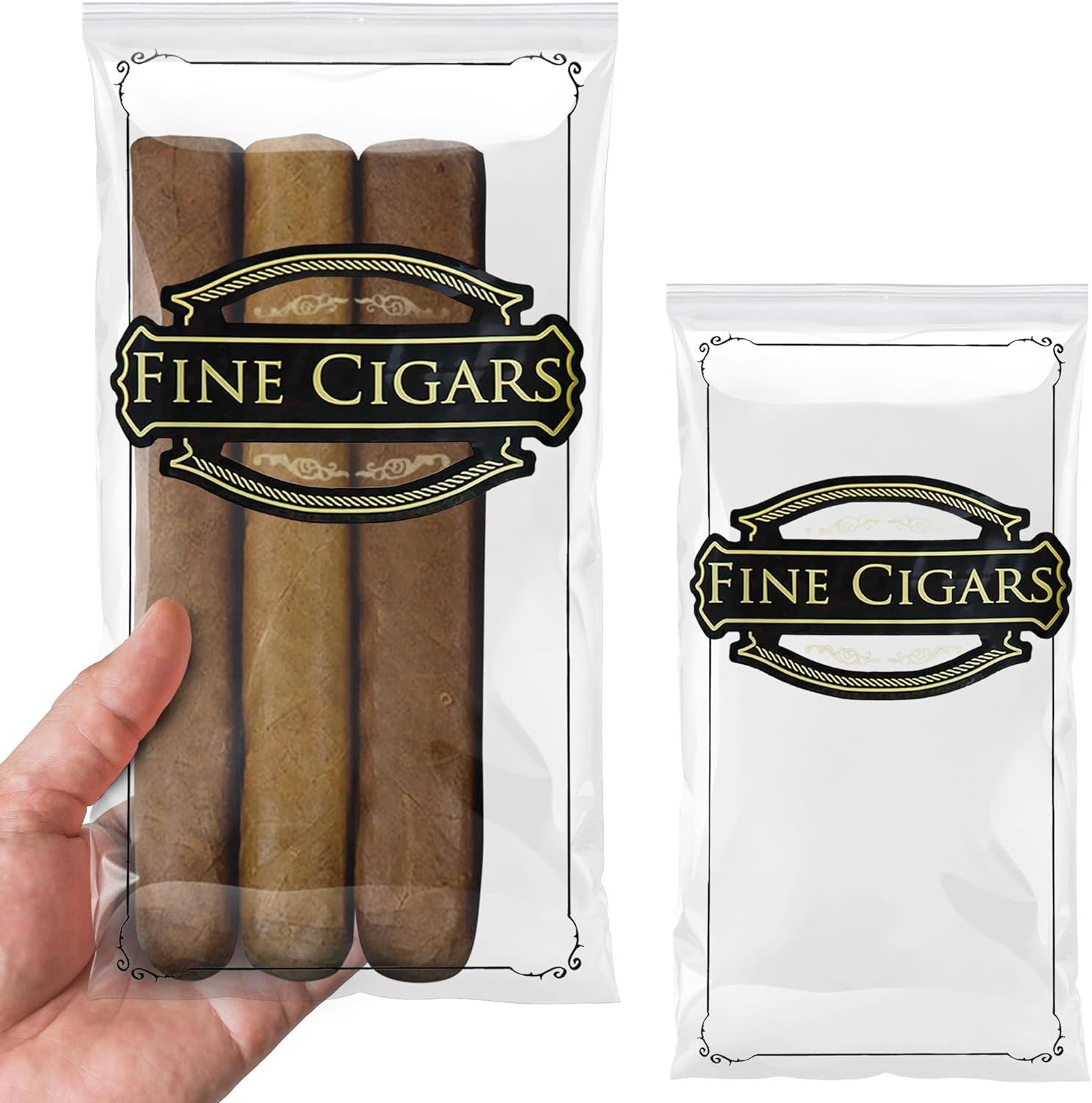 Polyethylene Cigar Bags 5 x 10; Clear Small Plastic Bags Zip Pack of 100; Small Zipper Bags Poly 5x10; Clear Plastic Zip Bags Small; Cigar Storage 2 M