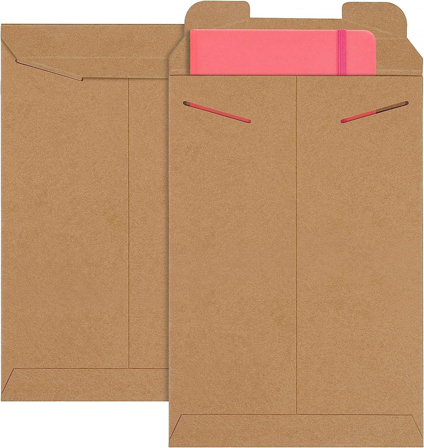 Pack of 10 Tab Lock Mailers 11 x 16 Kraft Chipboard envelopes 11x16 Rigid Paperboard mailers. Locking tab Closure. No Bend documents. Ideal for Business; Shipping; Packaging; Invitations.