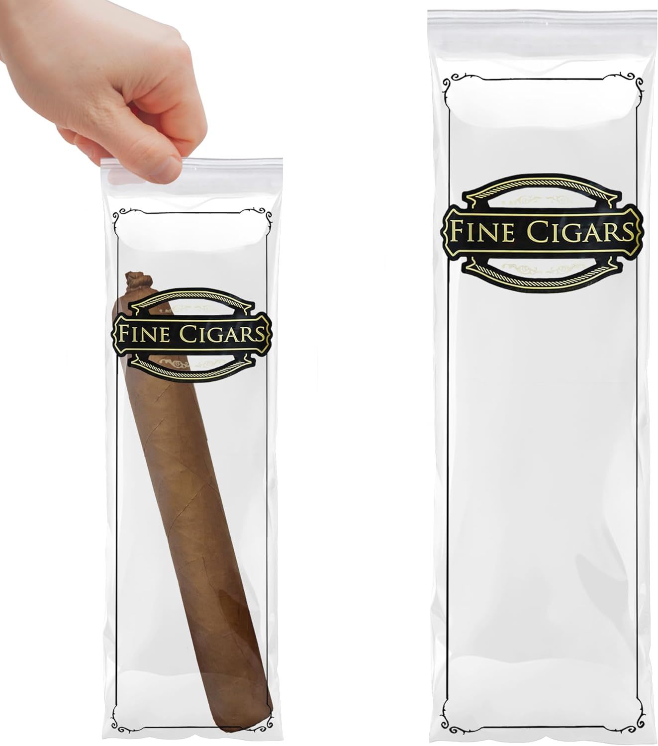 Polyethylene Cigar Bags 3 x 10; Clear Small Plastic Bags Zip Pack of 100; Small Zipper Bags Poly 3x10; Clear Plastic Zip Bags Small; Cigar Storage 2 M
