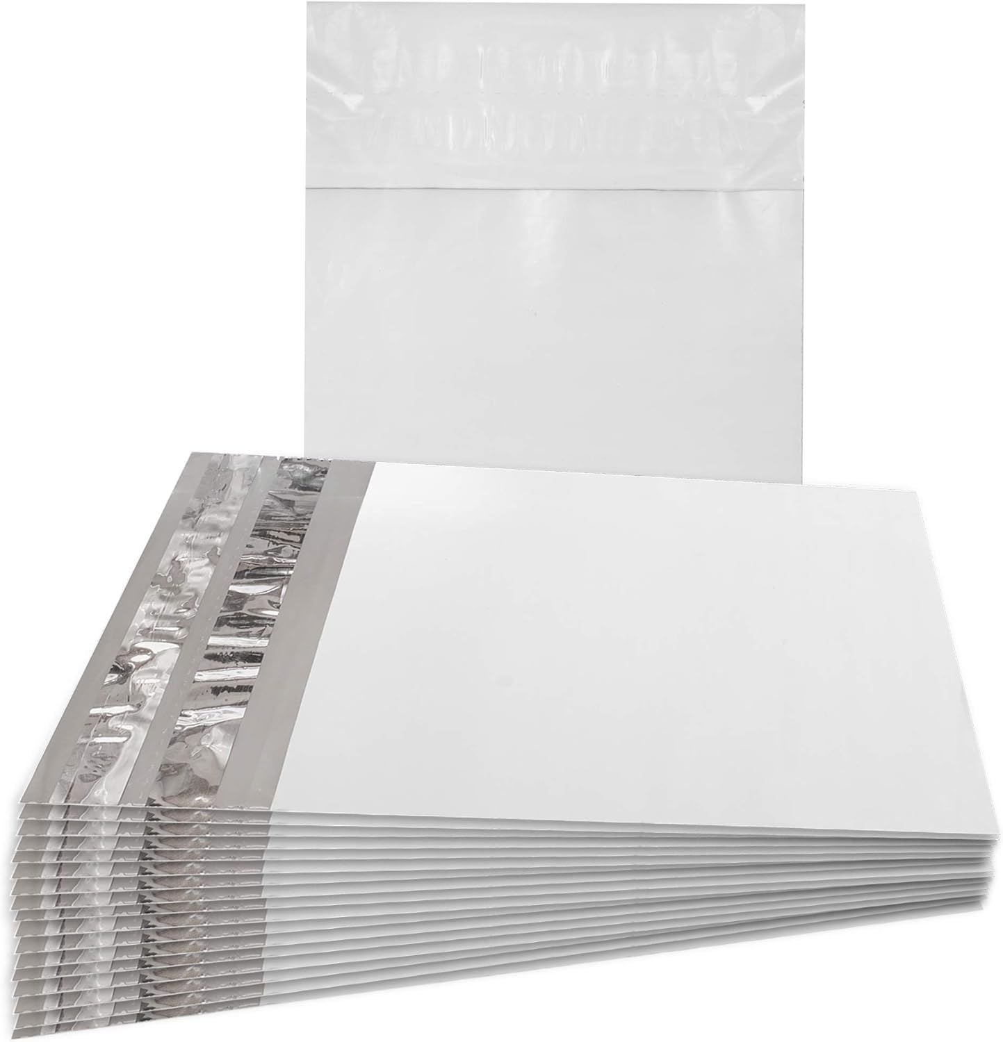 Pack of 100 Returnable Poly Mailer Envelopes 7.5 x 10. Flap Size 3". Waterproof and Tearproof Returnable Postal Bags 7 1/2 x 10 Mailing; Shipping Bags with Two Self Seal Adhesive Strips.