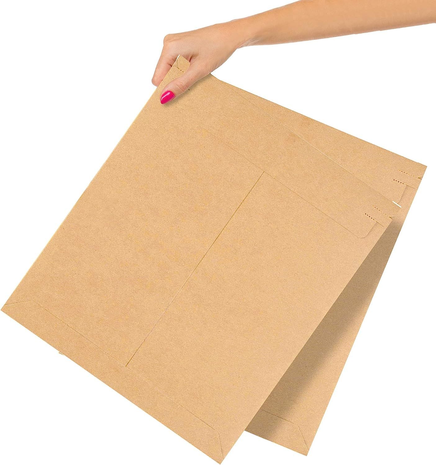 Brown Rigid Mailers 12.75 x 15 Self-Seal Hard Shipping Envelopes Pack of 10 No Bend Cardboard Envelope Mailers Heavy-Duty Cardboard Mailers Flat Kraft Mailers with Tear Strip for Documents; Photos