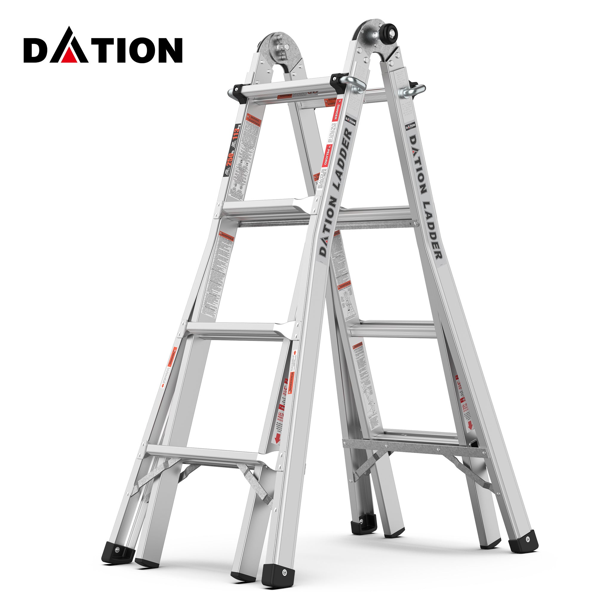 Household engineering multifunctional aluminum alloy telescopic ladder A-type ladder straight ladder