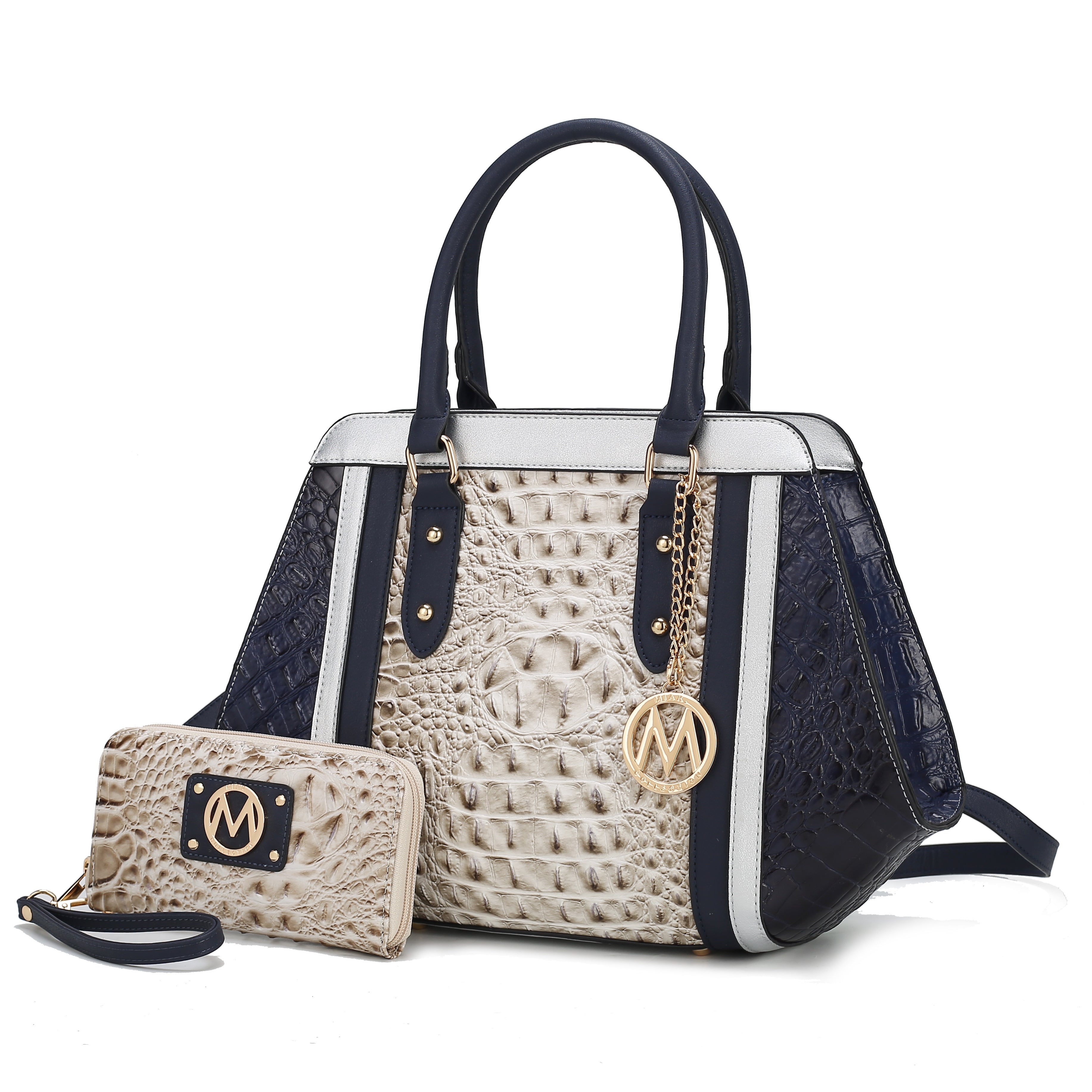 MKF Collection Daisy Two PCS Croco Satchel bag & Wallet by Mia K