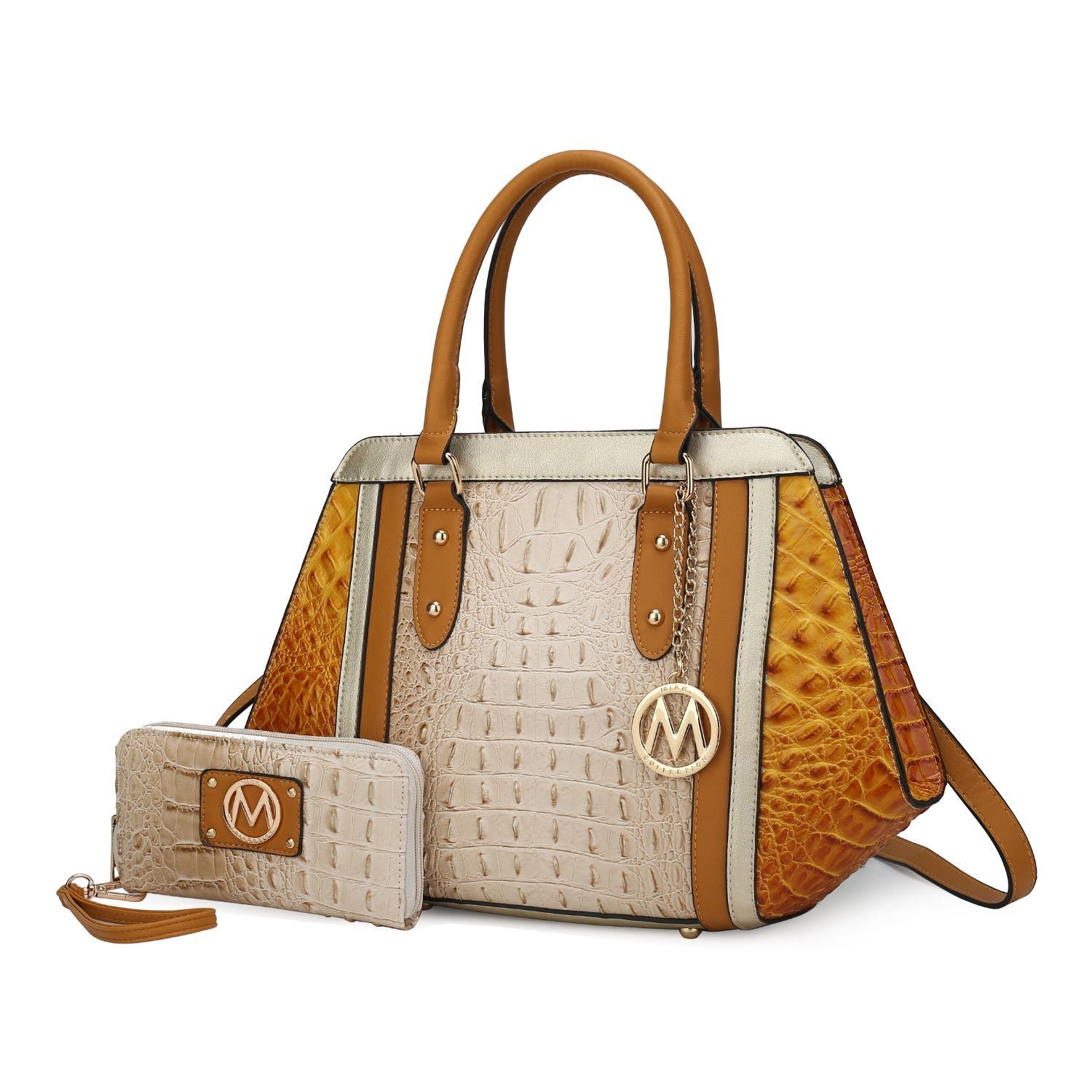 MKF Collection Daisy Two PCS Croco Satchel bag & Wallet by Mia K