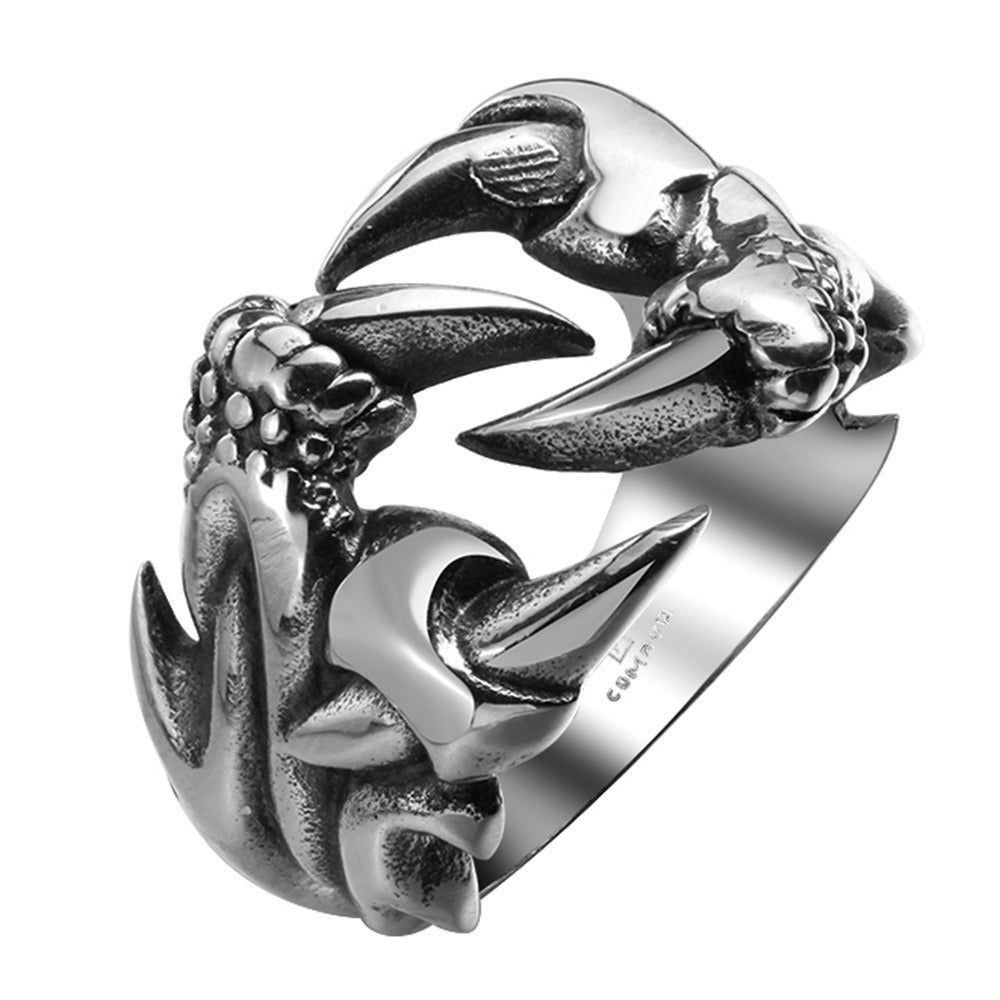 Retro Evil Dragon Claw Ring Stainless Steel Mens Rings Punk Hip Hop Personality For Male Boyfriend Jewelry Creativity Gift