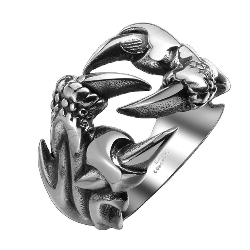 Retro Evil Dragon Claw Ring Stainless Steel Mens Rings Punk Hip Hop Personality For Male Boyfriend Jewelry Creativity Gift