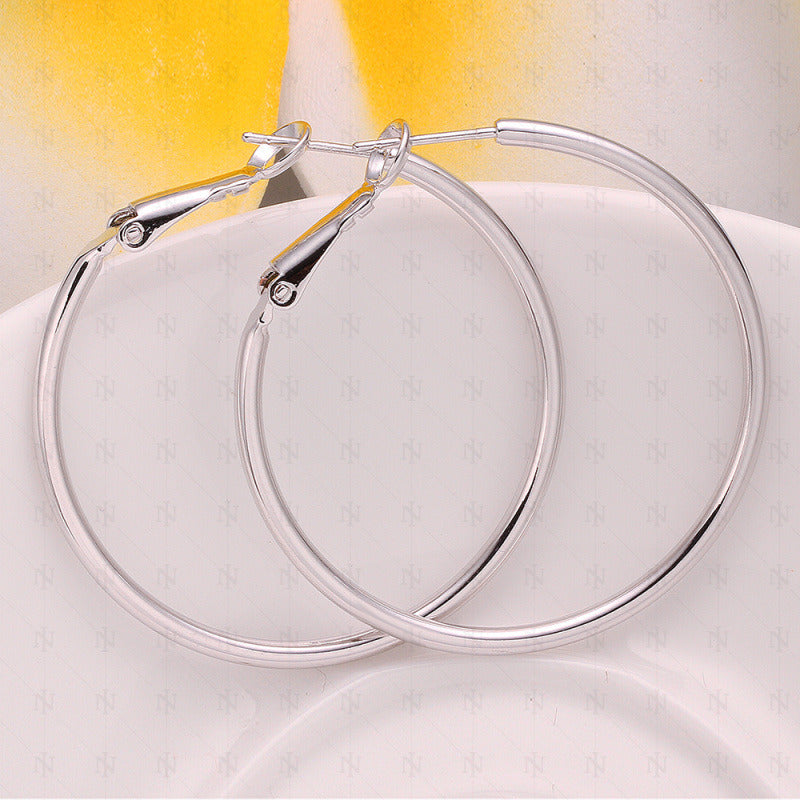 Fashion Polish Big Hoop Earring for Women Wedding Engagmenet Earrings Jewelry Accessories Gifts