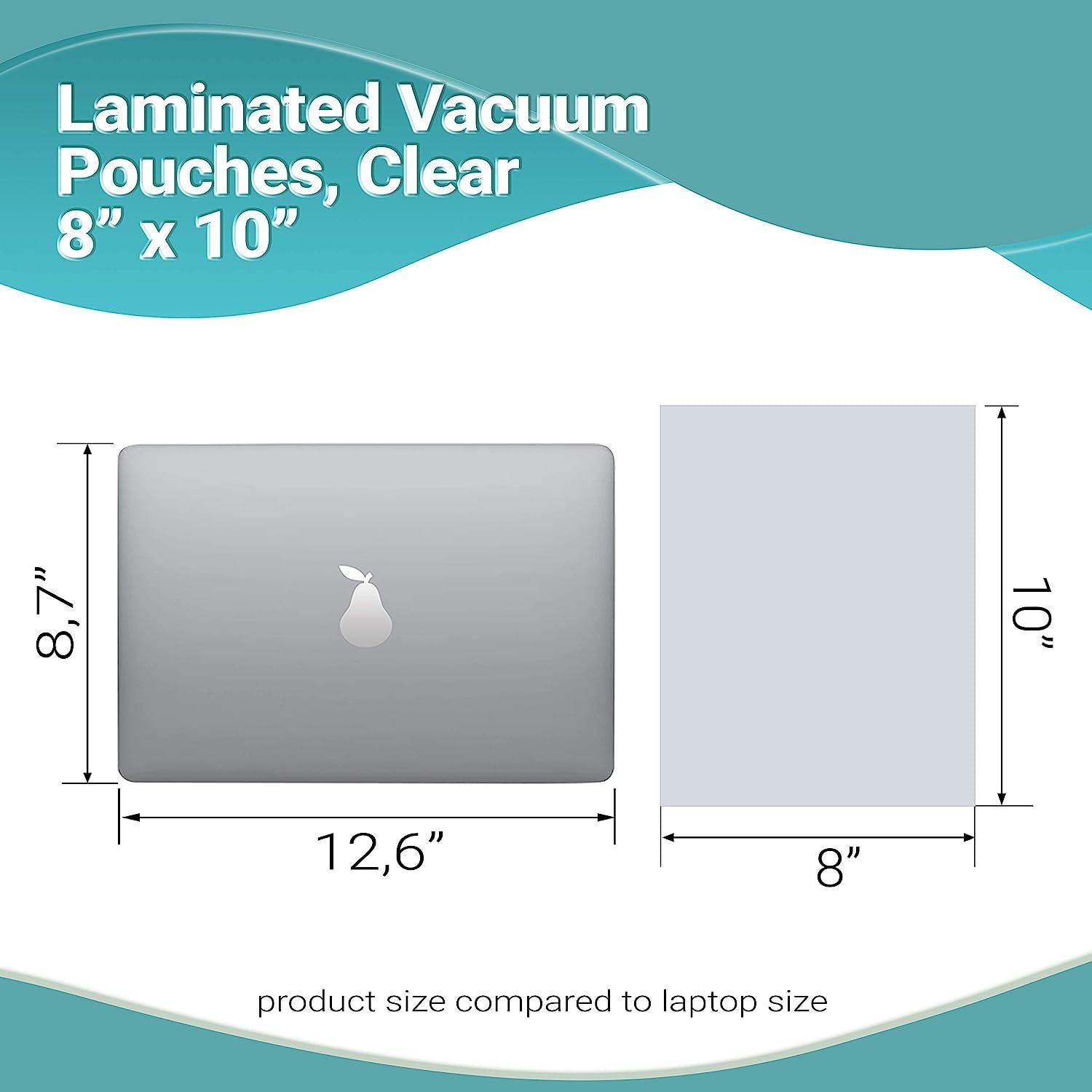 Pack of 1000 Co-Extruded Vacuum Pouches; Clear 8 x 10. Vacuum Food Bags 8x10. 3 mil Thickness. USDA Approved. Polyethylene Bags for Packing and Storin