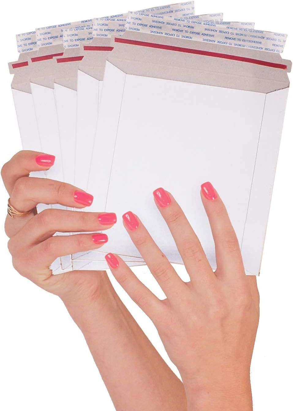 200 Pack Rigid Envelopes 6 x 6 Paperboard Mailers 6 x 6 Stay Flat Envelopes White Photo Document Mailer No Bend for Mailing for Mailing CD Disks Photos Peel and Seal Cardboard Corrugated Fiberboard