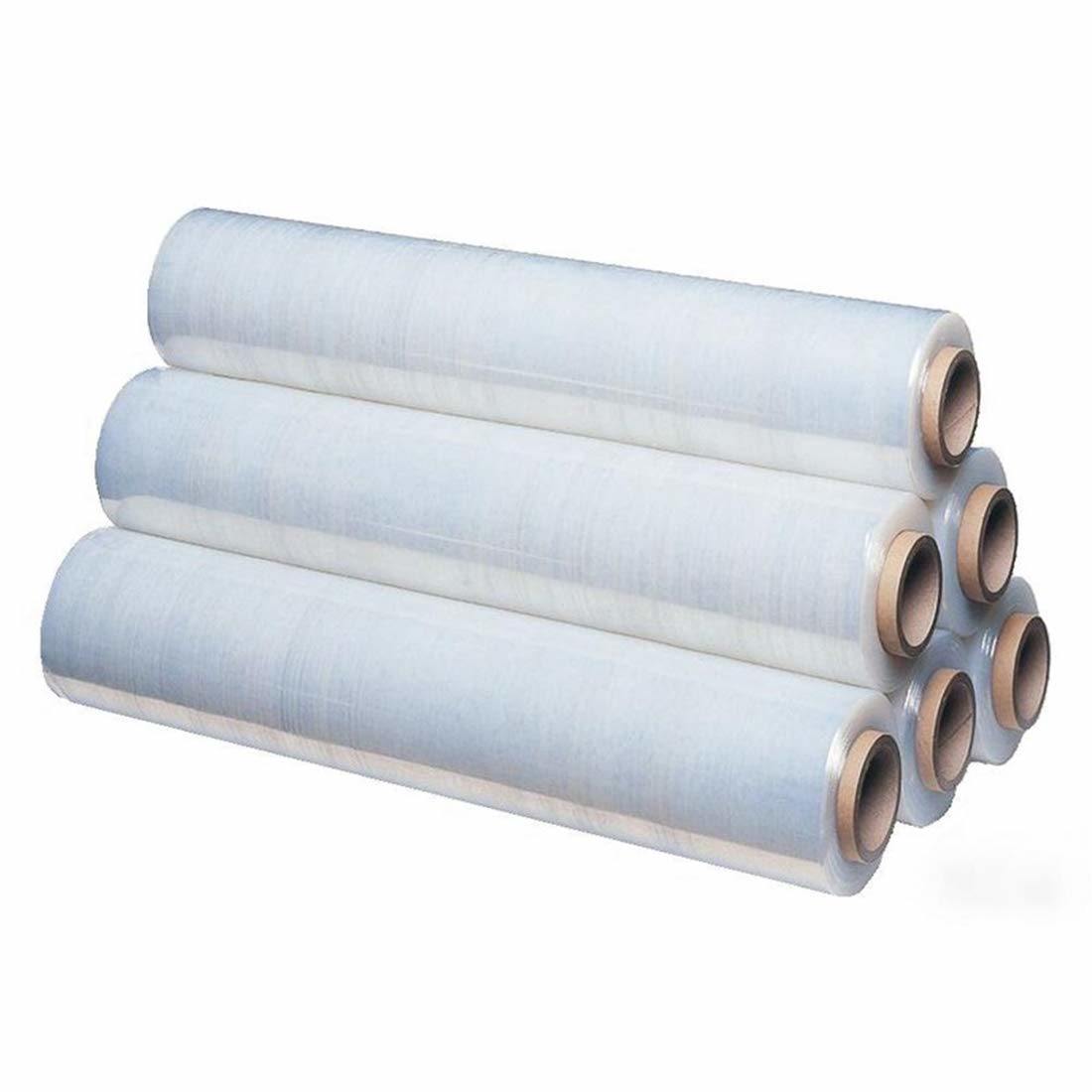 4 rolls of Cast Hand Stretch Film 12" x 2000'. Hand Stretch Wrap; 60 Gauge Thickness. Excellent Tear Resistance. Clear Residue Free Film for Moving; Shipping; Wrapping. Industrial Grade Cast Film.