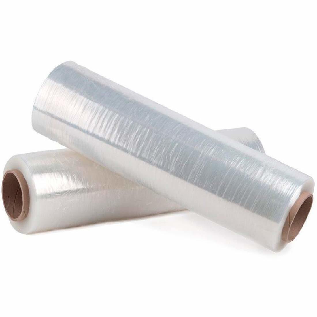 4 rolls of Cast Hand Stretch Film 12" x 1500'. Hand Stretch Wrap; 70 Gauge Thickness. Excellent Tear Resistance. Clear Residue Free Film for Moving; Shipping; Wrapping. Industrial Grade Cast Film.