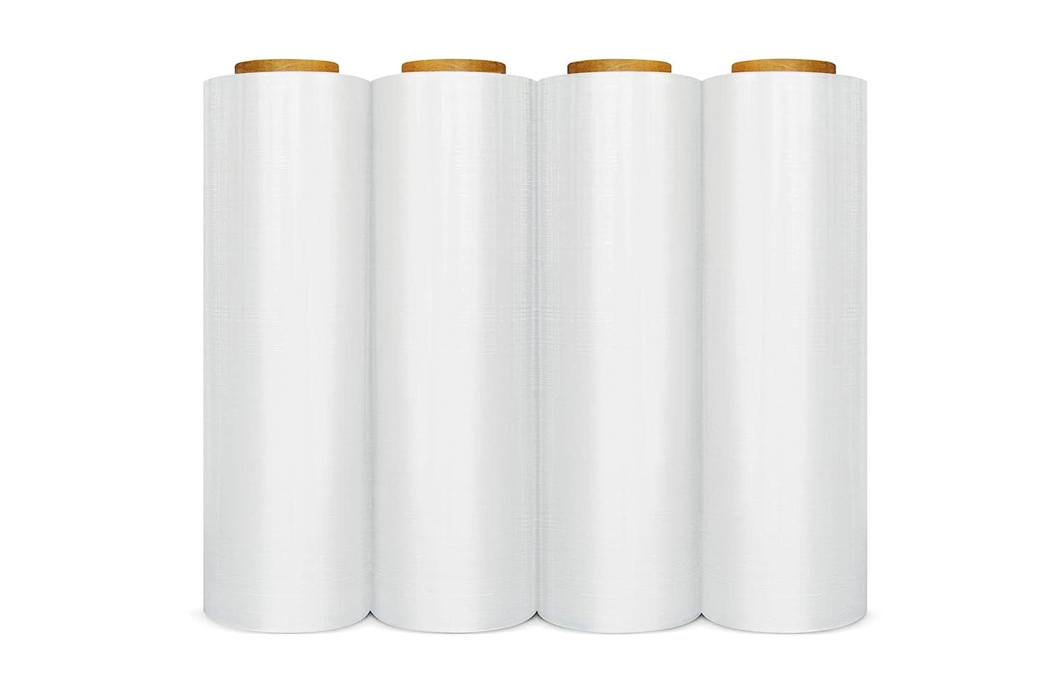 4 Rolls of Blown Hand Stretch Film 18" x 2000'. Clear Hand Stretch Wrap; 60 Gauge. Tear Resistant Residue Free Film for Moving; Shipping; Wrapping. Industrial Grade Pallet Shrink Wrap Film.