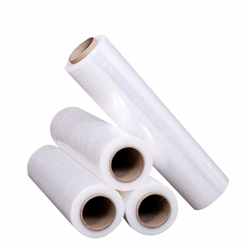 4 rolls of Cast Hand Stretch Film 18" x 2000'. Hand Stretch Wrap; 60 Gauge Thickness. Excellent Tear Resistance. Clear Residue Free Film for Moving; Shipping; Wrapping. Industrial Grade Cast Film.