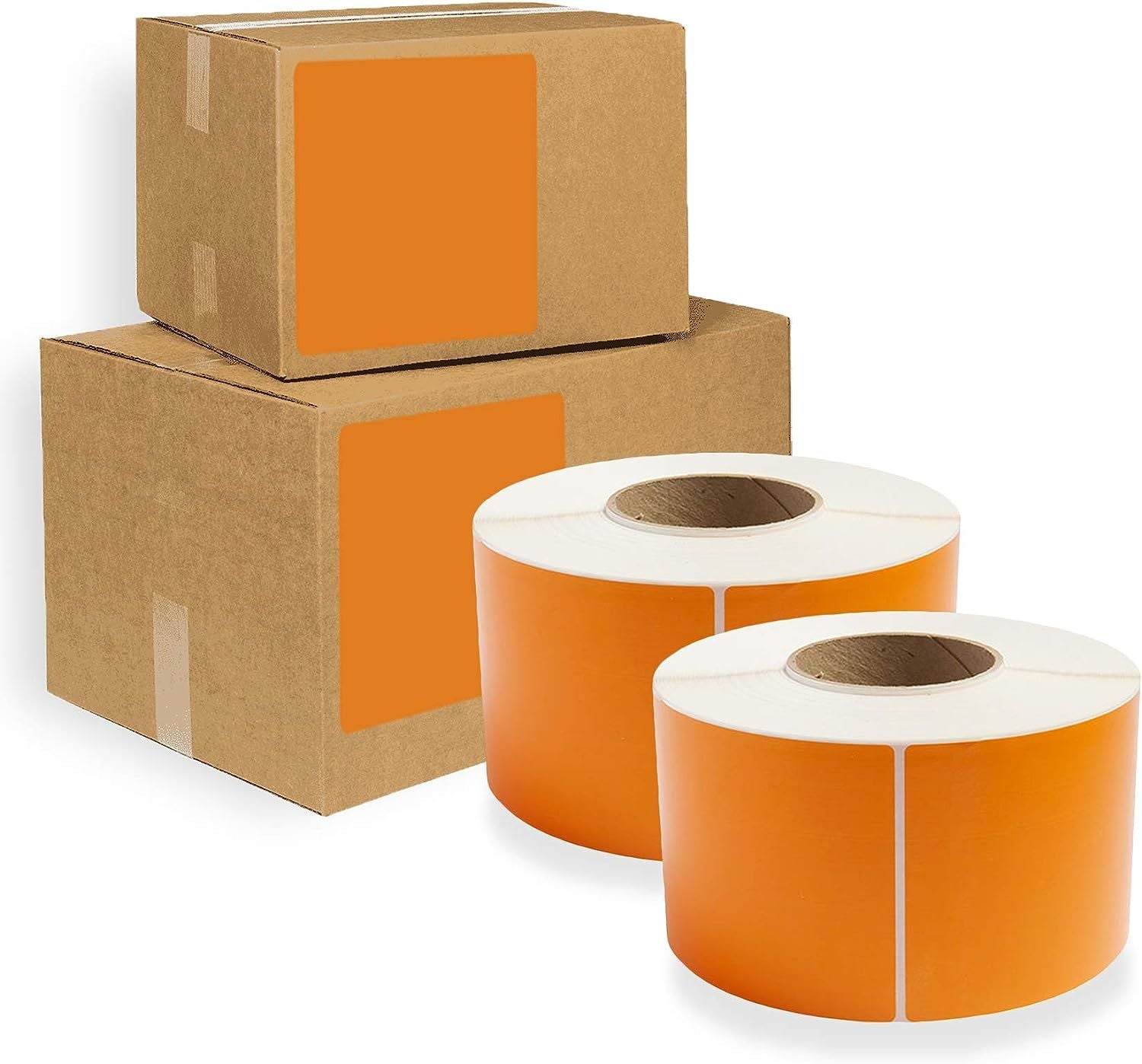 4000 Pack Direct Thermal Labels 4" x 6" Orange 3 Core. Self-Adhesive Rolls. Mailing Postage. Printing Paper. Blank for Shipping; barcoding