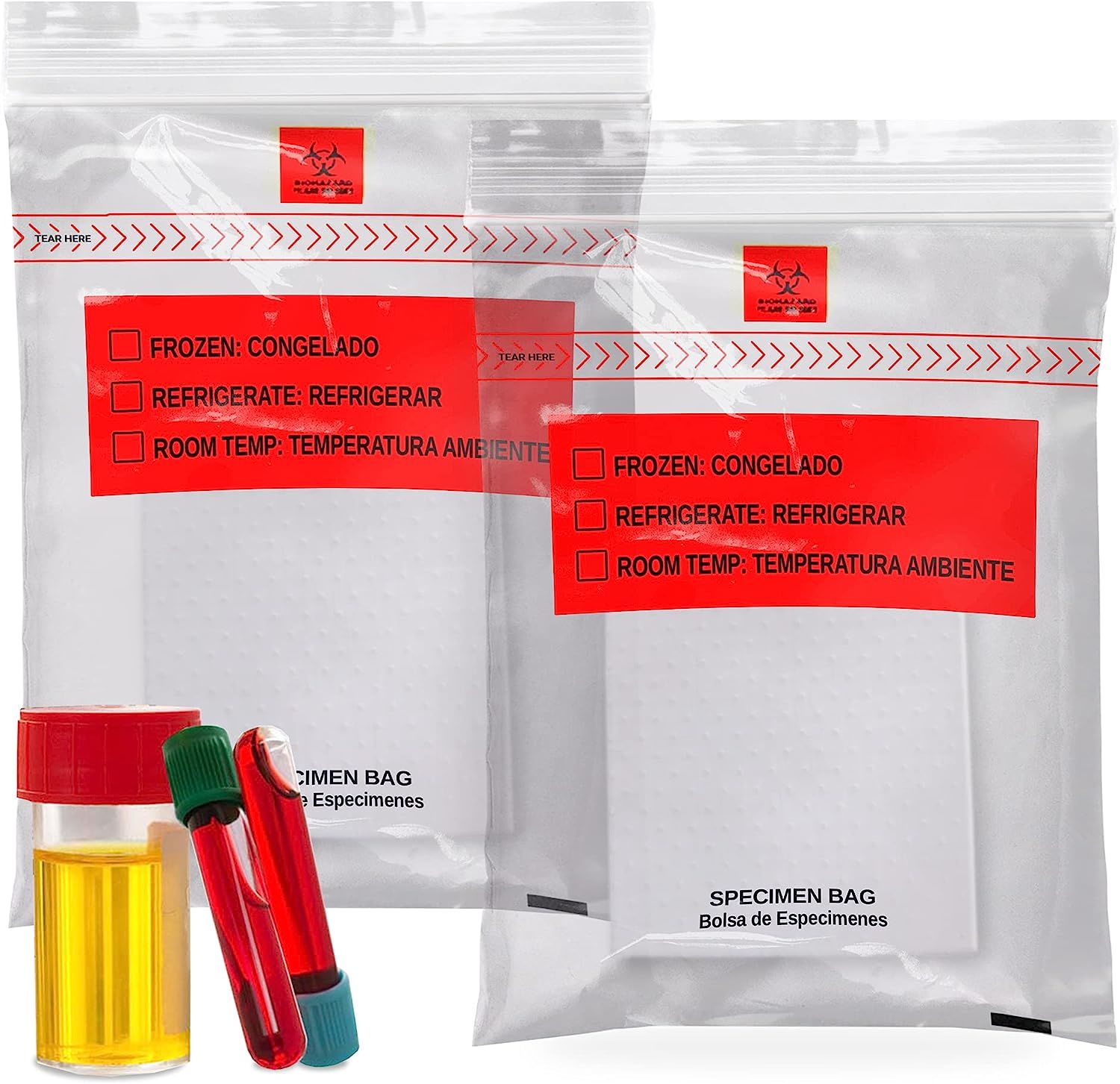 Pack of 1000 Specimen Transfer Bags 8 x 10. Low density polyethylene Printed Bags 8x10 Clear Plastic Bags 1.75 mil for Health needs. Great for Infirma