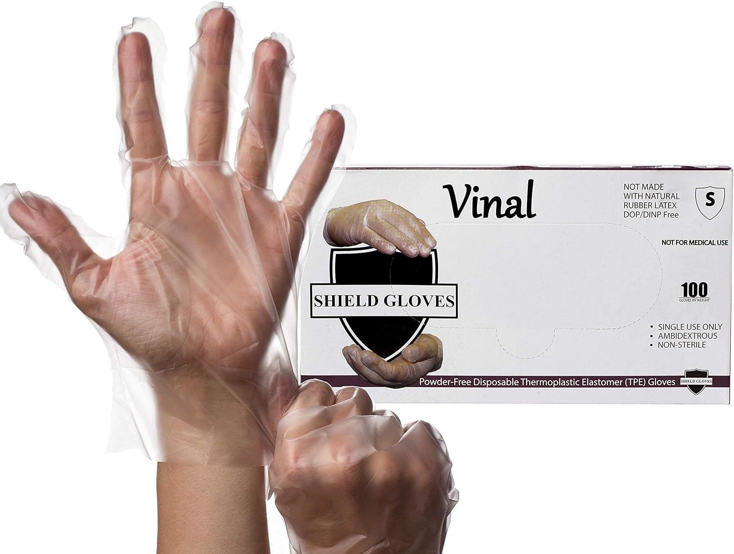 1000 Pack Natural Color Vinal Non Exam Gloves 2 Mil. Large Protective Stretch Powder-Free Industrial Gloves. Disposable Heavy Duty Thermoplastic Gloves for General use. Comfortable; Non-sterile.