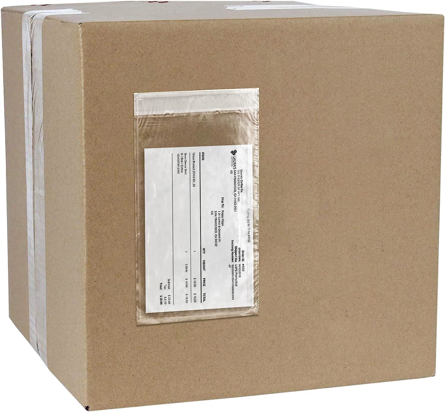 Pack of 1000 Clear Packing List Envelopes 5.5 x 10. Plain Face Shipping mailers 5 1/2 x 10. Self-Sealing envelopes for documents; invoices; Warranty Information. USPS; UPS; FedEx Approved.