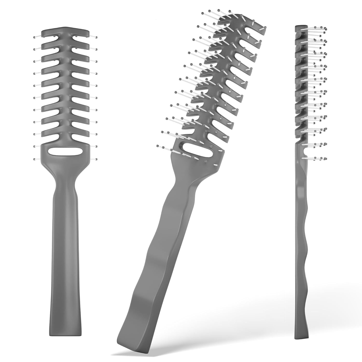 Gray Vent Hairbrush 8'; Hard Bristle Brush for Hair Pack of 288; Plastic Hair Brushes for Women and Men; Hair Brush for Thick Hair; Brushes for Hair with Rounded Rubber Tips