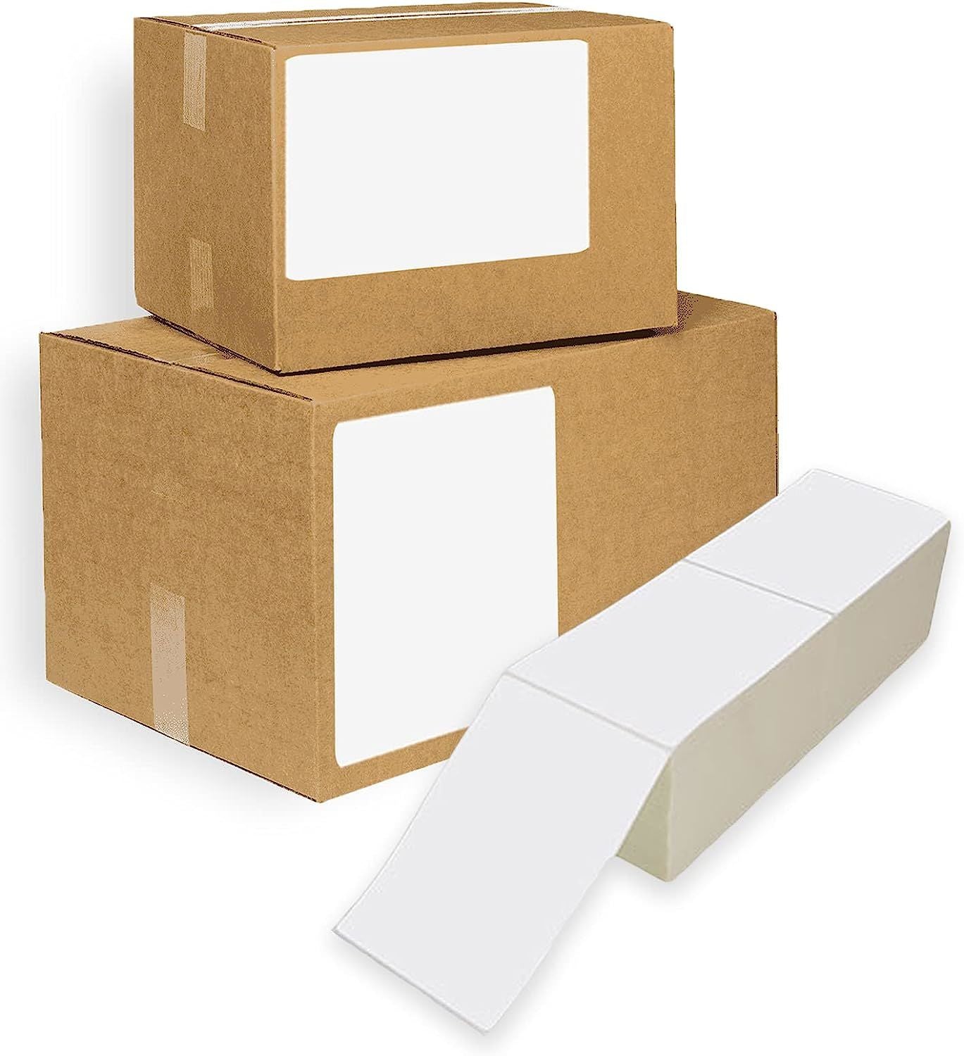 4000 Pack Thermal Transfer Fanfold Labels 4" x 6". Perforated Self-Adhesive Rolls. Mailing Postage. Printing Paper. Blank for Shipping; barcoding