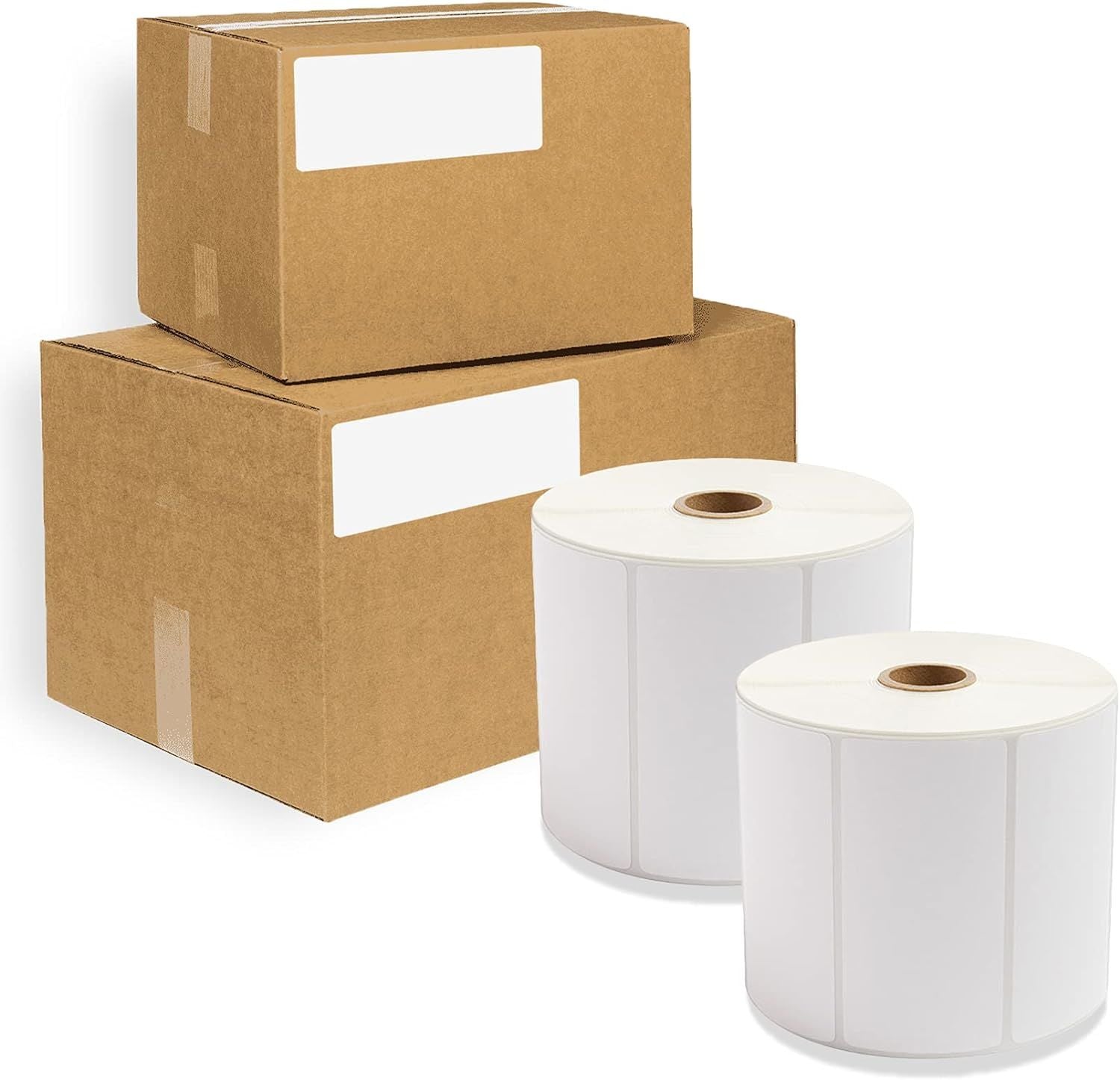 11440 Pack of White Thermal Transfer Labels 4" x 2" Perforated Thermal Shipping Label (XL) with 1" Core. Self-Adhesive Rolls. Mailing Postage. Printin