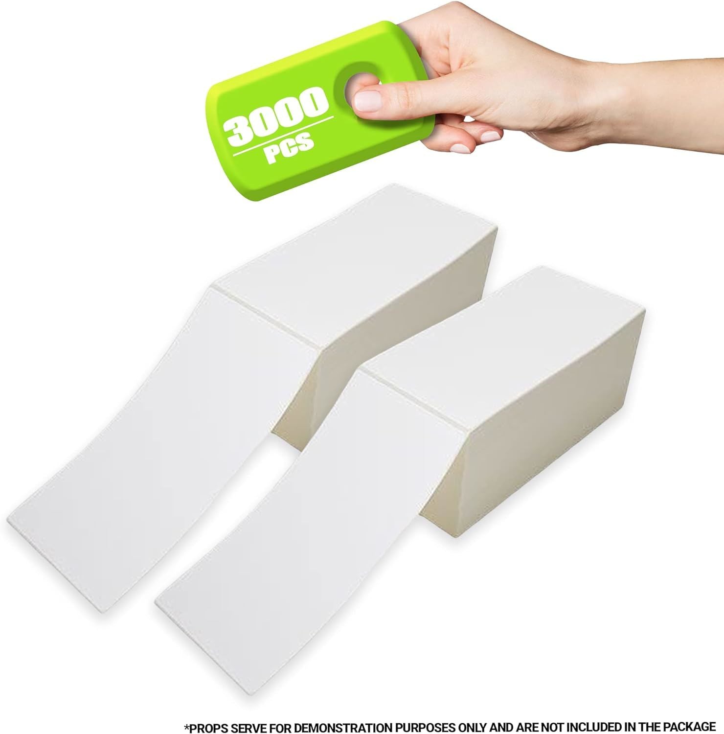 3000 Pack Direct Thermal Fanfold Labels 4" x 8". Self-Adhesive Rolls. Mailing Postage. Printing Paper. Blank for Shipping; barcoding