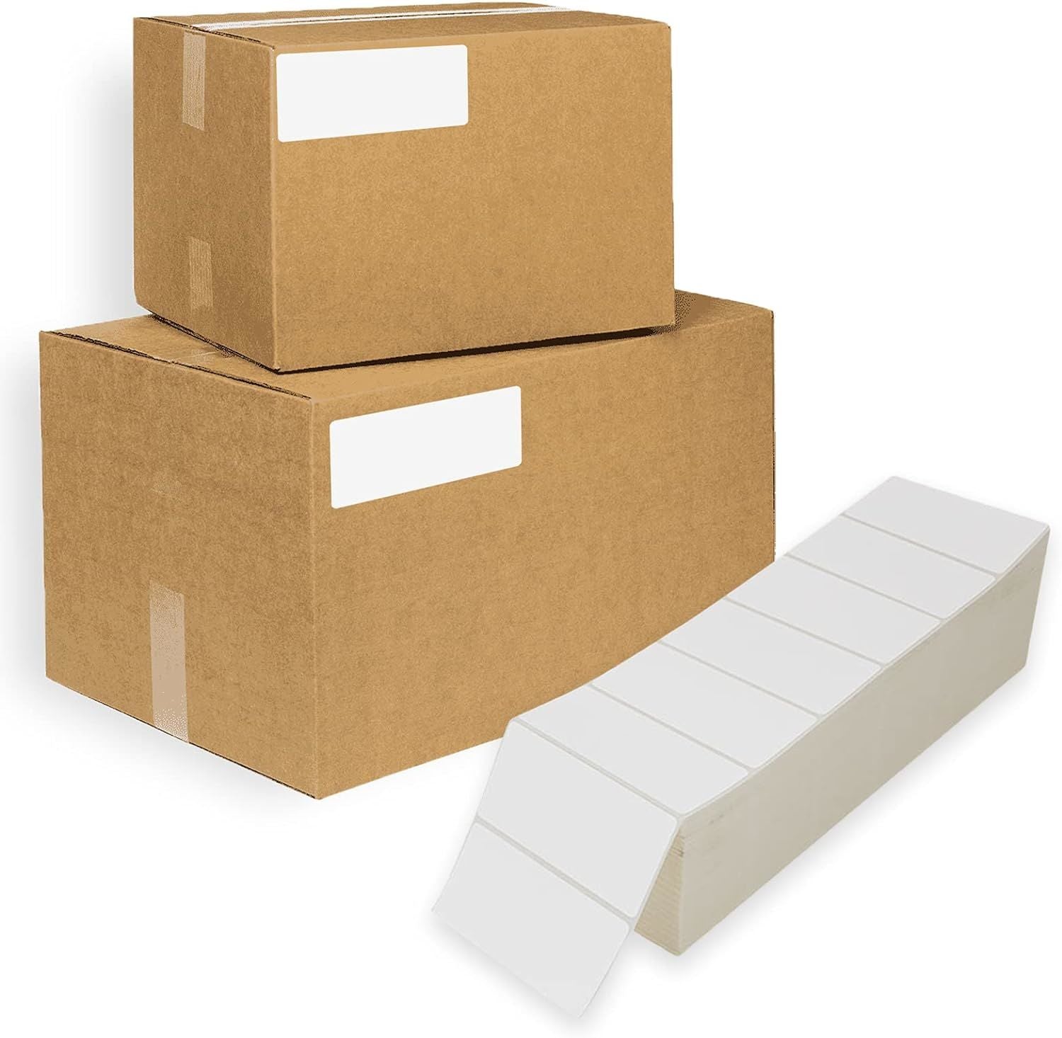 12000 Pack Direct Thermal Fanfold Labels 4" x 2". Self-Adhesive Rolls. Mailing Postage. Printing Paper. Blank for Shipping; barcoding