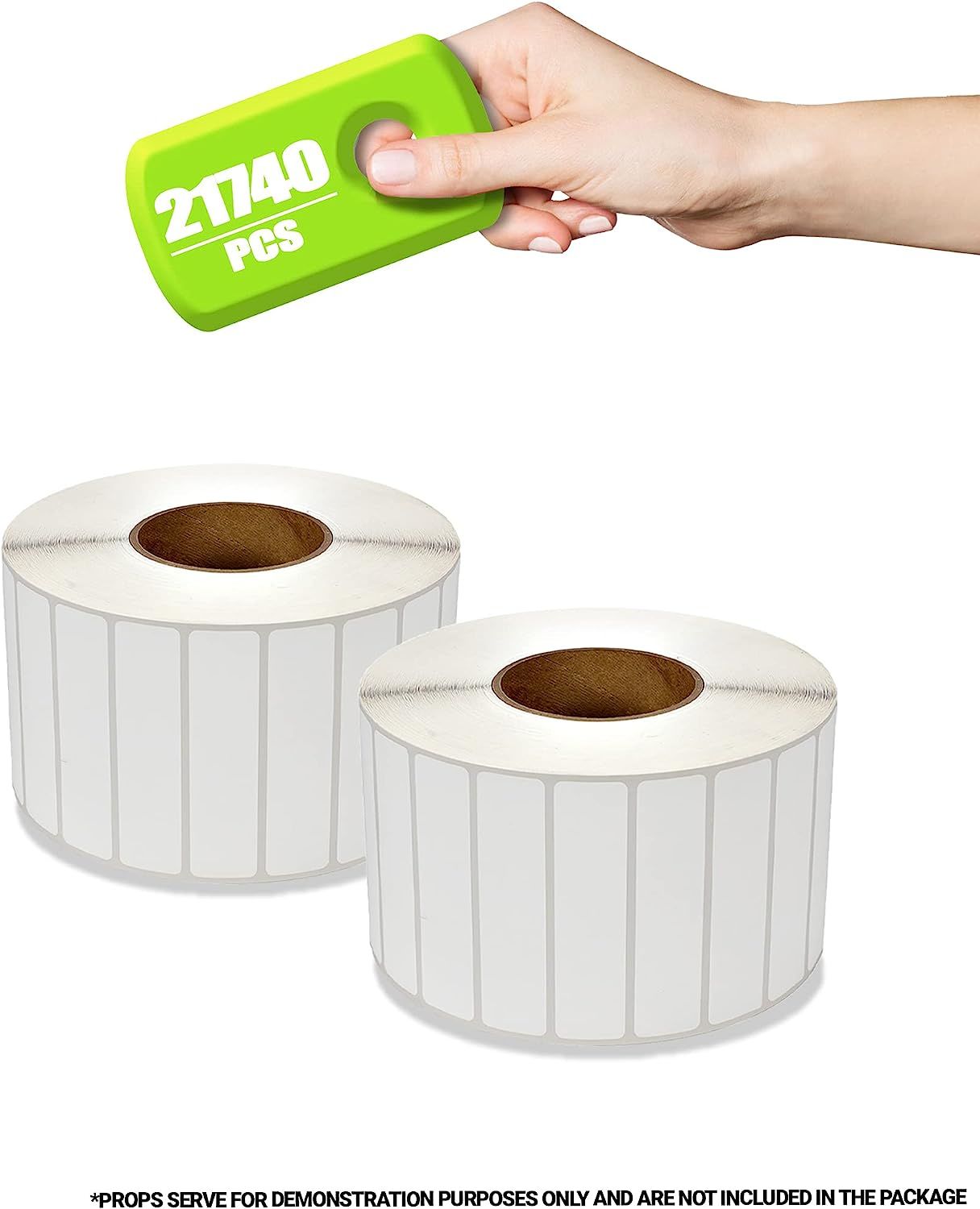 White Thermal Transfer Labels 4" x 1" Polypropylene. Pack of 21740 Perforated Thermal Shipping Labels with 3" core. Self-Adhesive Rolls. Mailing Print