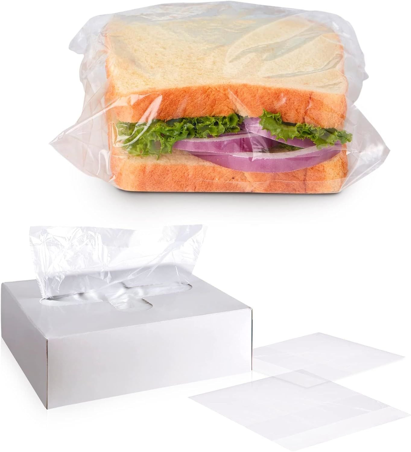 Saddle Pack of 2000 Deli Bags 10 x 8.5 with Flip Top; 2.5" Lip. 0.6 mil Thick. Sandwich Bags 10 x 8 1/2 Lip and Flip Poly Bags for Storing. Plastic Ba