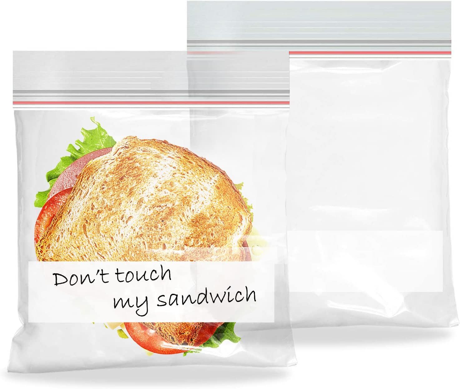 Pack of 500 Reclosable Sandwich Bags 6.5 x 5.87. Write on Block Poly Bags 6 1/2 x 5.87. Thickness 1.2 mil Zipper Bags for Packing; Storing; Industrial