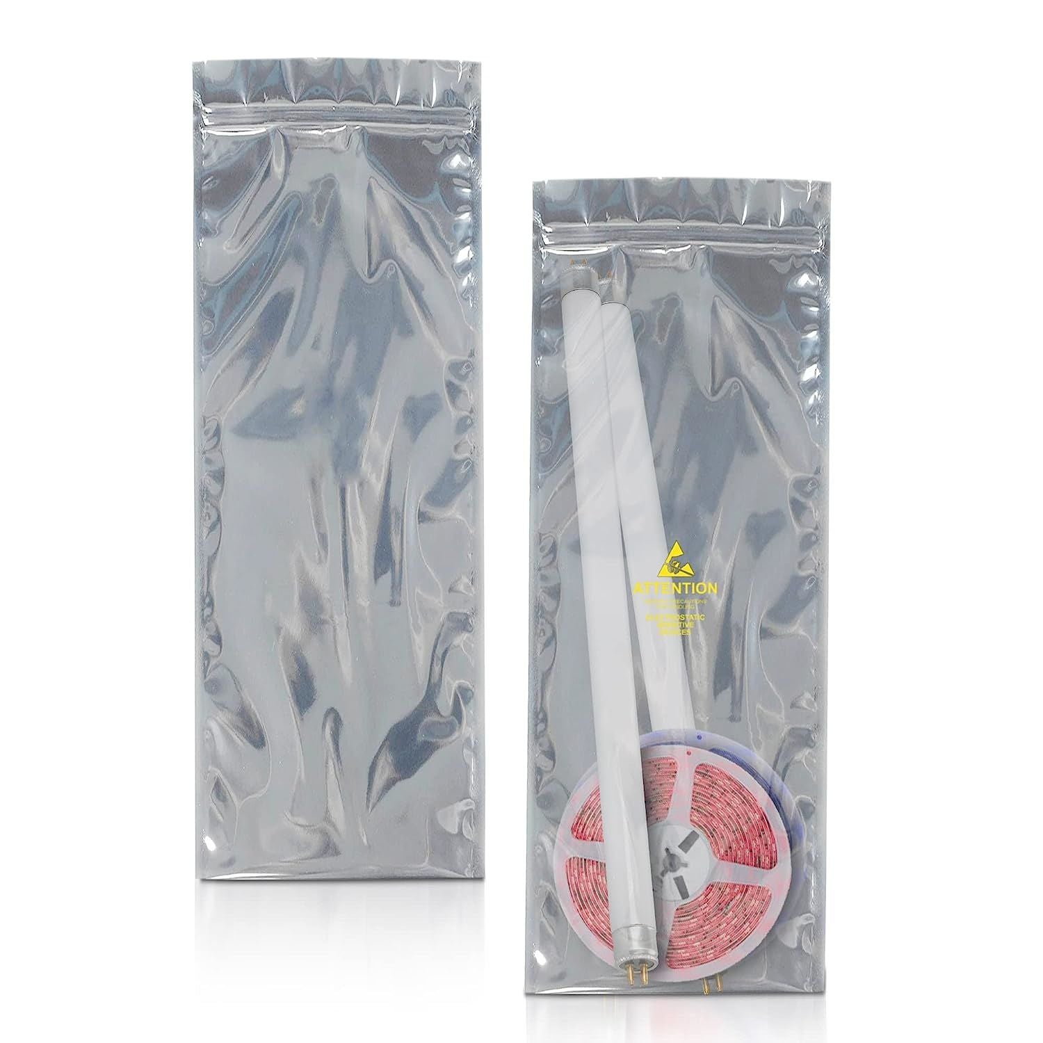 Pack of 500 Static Shielding Zipper Bags 6 x 29. Grey Electrostatic Bags 6x29. Seal Top Closure Bags. Transparent Material. Great for Electronical Sensitive Components.