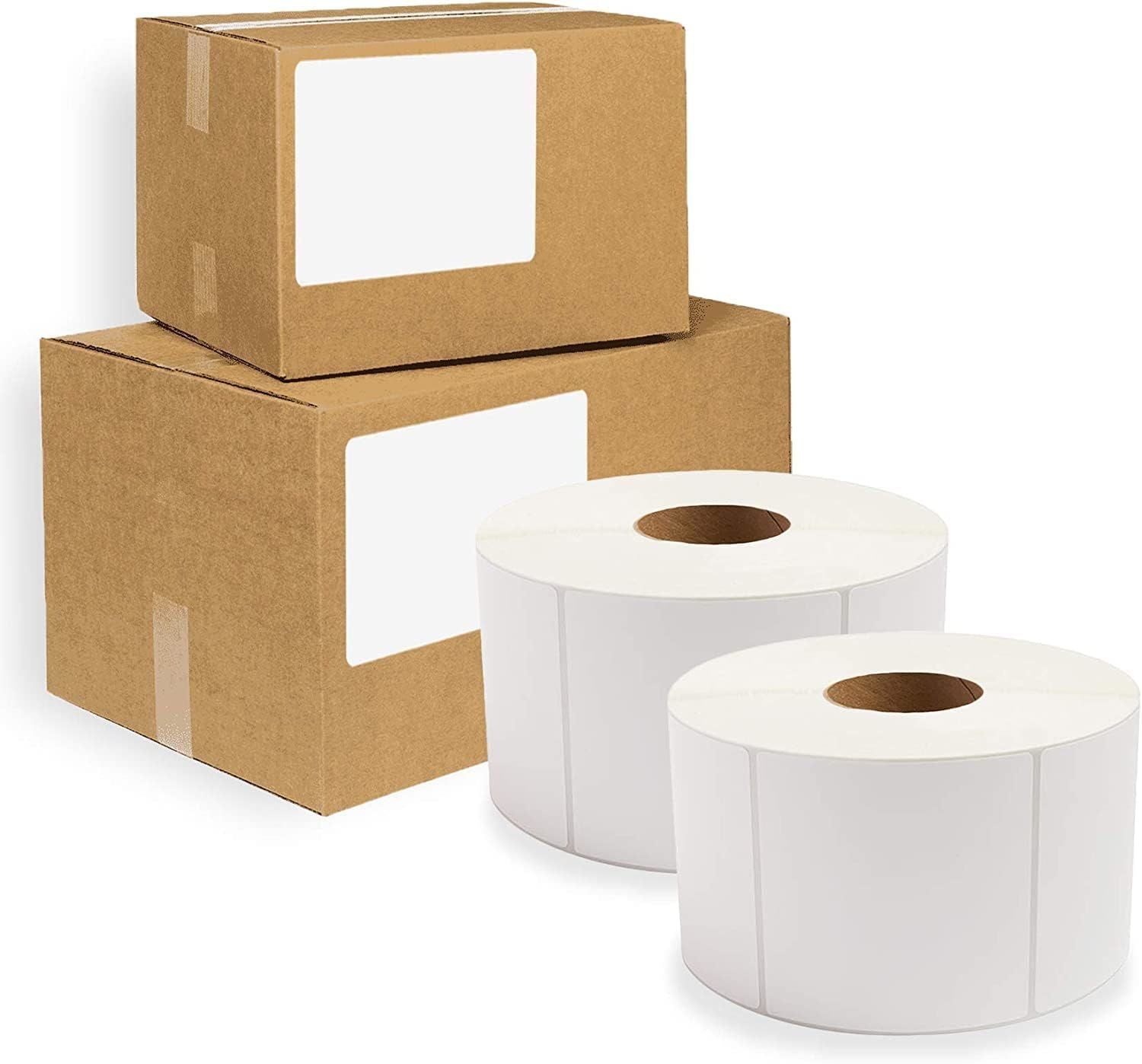 Direct Thermal Labels 4" x 6" No Perforated 12" OD Core. Pack of 5790 Self-Adhesive Rolls. Mailing Postage. Printing Paper. Blank for Shipping; barcod