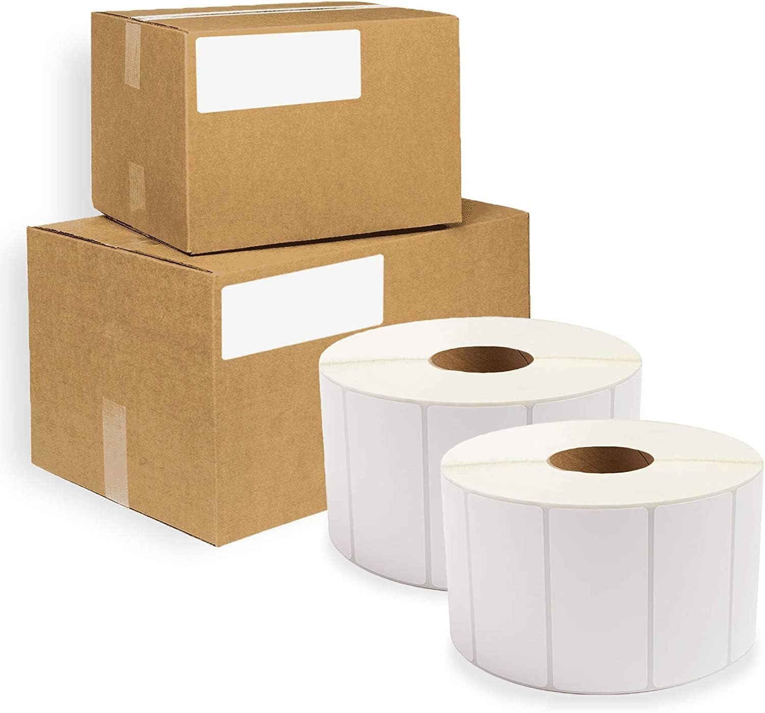 Direct Thermal Labels 4" x 13" No Perforated 12" OD Core. Pack of 2700 Self-Adhesive Rolls. Mailing Postage. Printing Paper. Blank for Shipping; barco