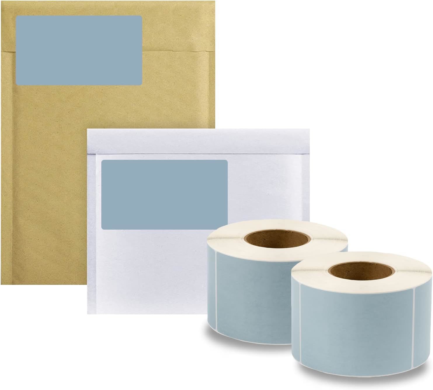 4000 Pack of Blue Thermal Transfer Labels 4" x 6" with 3" Core. Perforated Thermal Shipping Label. Self-Adhesive Rolls. Mailing Postage Printing Roll.