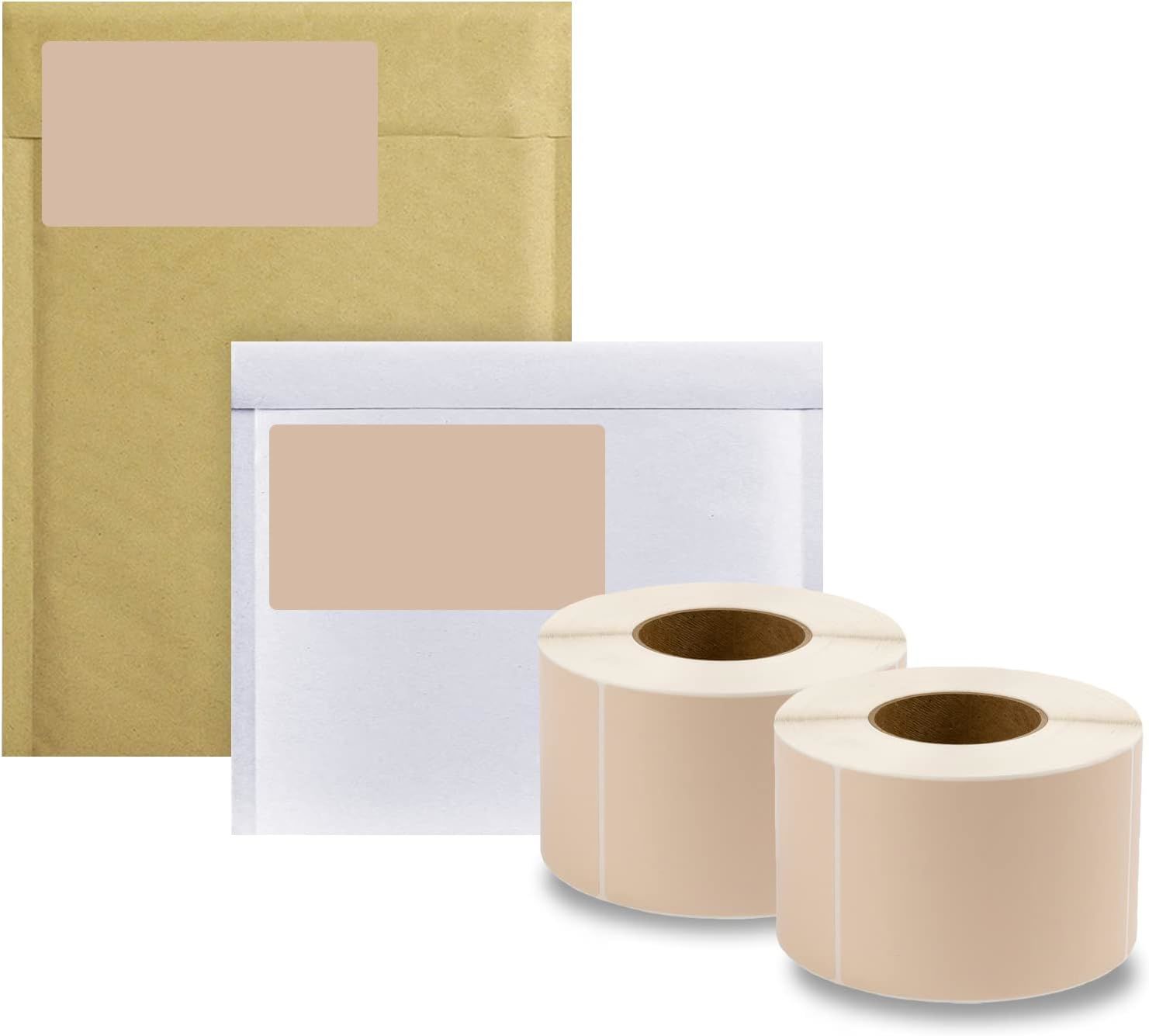 4000 Pack of Brown Thermal Transfer Labels 4" x 6" with 3" Core. Perforated Thermal Shipping Label. Self-Adhesive Rolls. Mailing Postage Printing Roll