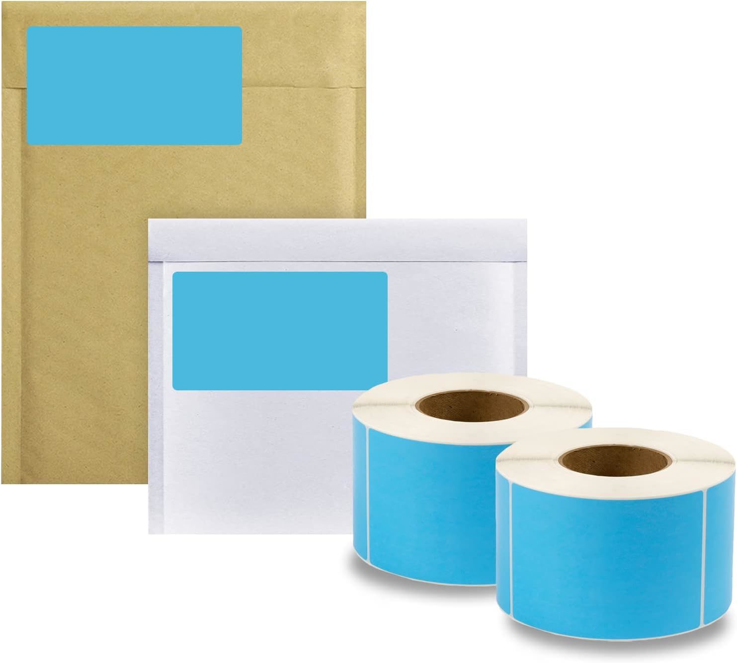4000 Pack Dark Blue Thermal Transfer Labels 4" x 6" with 3" Core. Perforated Thermal Shipping Label. Self-Adhesive Rolls. Mailing Postage Printing Rol