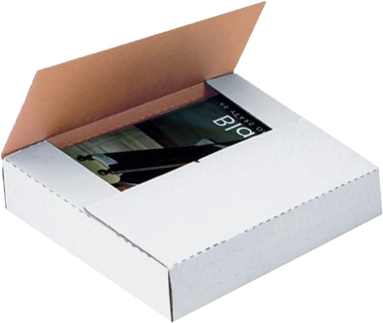 Vinyl Record Mailers 12.5" x 12.5"; Pack of 50 White LP Mailing Boxes; Cardboard Vinyl Album Mailers with Variable Depth; Foldable LP Mailers; Vinyl Record Shipping Boxes for Record Albums