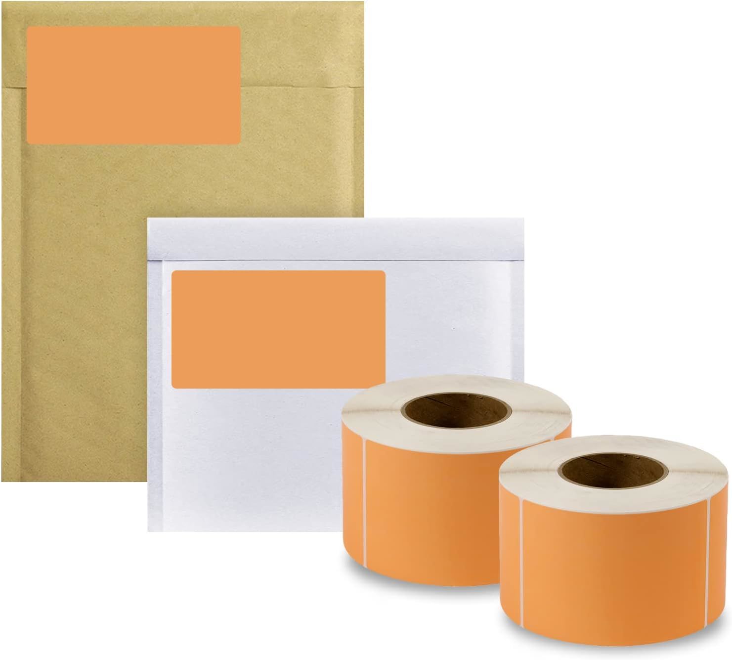 4000 Pack Fluorescent Orange Thermal Transfer Labels 4" x 6" with 3" Core. Perforated Thermal Shipping Label. Self-adhesive Rolls. Mailing Printing Ro