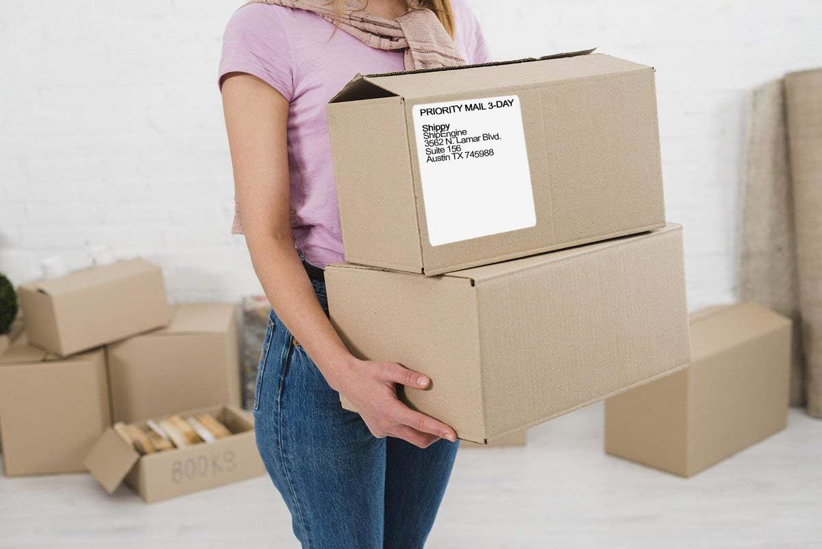 4000 Pack of White Block Out Thermal Transfer Labels 4" x 6" with 3" Core. Perforated Thermal Shipping Label. Self-adhesive Rolls. Mailing Printing Ro