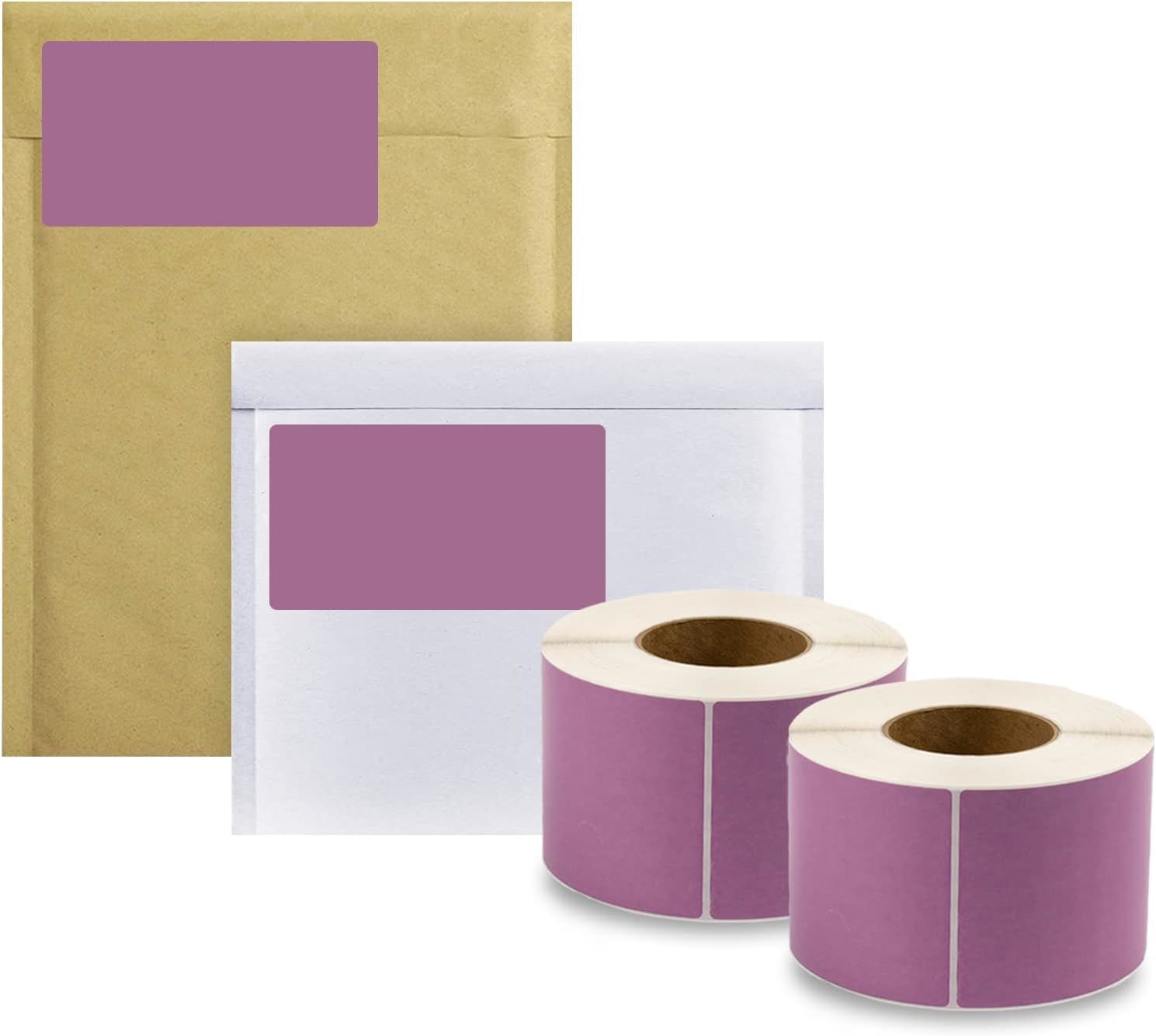 4000 Pack of Grape Thermal Transfer Labels 4" x 6" with 3" Core. Perforated Thermal Shipping Label. Self-Adhesive Rolls. Mailing Postage Printing Roll