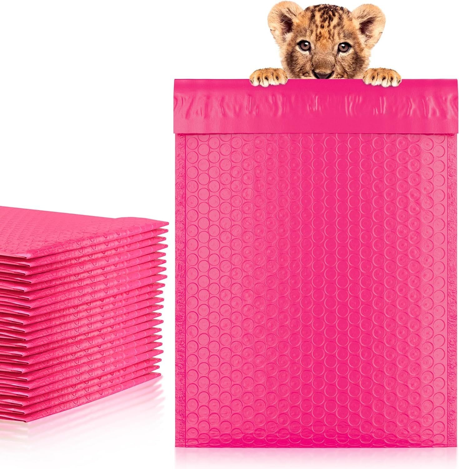 Pink Poly Bubble mailers 6.5 x 9 Padded Envelopes 6 1/2 x 9. Pack of 350 Poly Cushion Envelopes. Exterior Size 7.5 x 9 (7 1/2 x 9). Peel and Seal. Mailing; Shipping; Packing; Packaging. Poly Bag