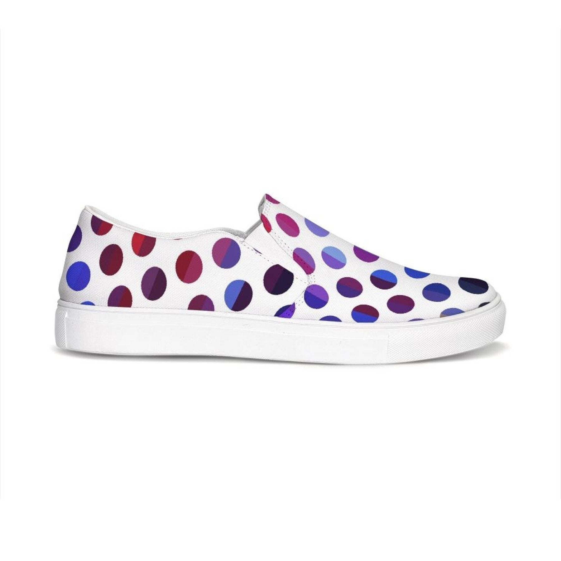 Athletic Sneakers, Low Cut Polka Dot Slip-On Canvas Shoes - Unisex Design (Women / Men)