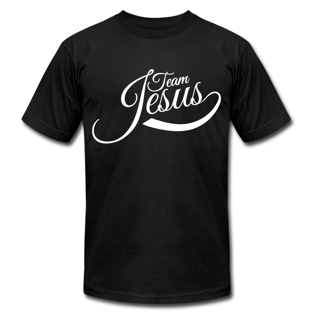 Classic Short Sleeve T-Shirt, Team Jesus Print Tee - Unisex / White Text