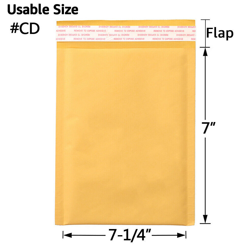 Kraft Bubble Mailers, Yellow Padded Envelope