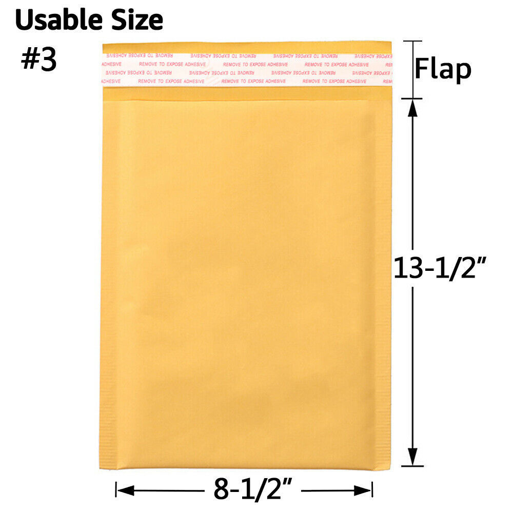 Kraft Bubble Mailers, Yellow Padded Envelope