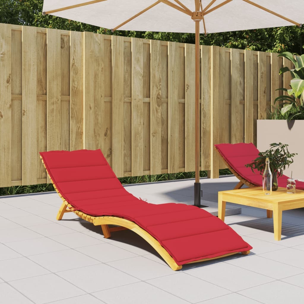 Sun Lounger Cushion Red 78.7"x23.6"x1.2" Oxford Fabric