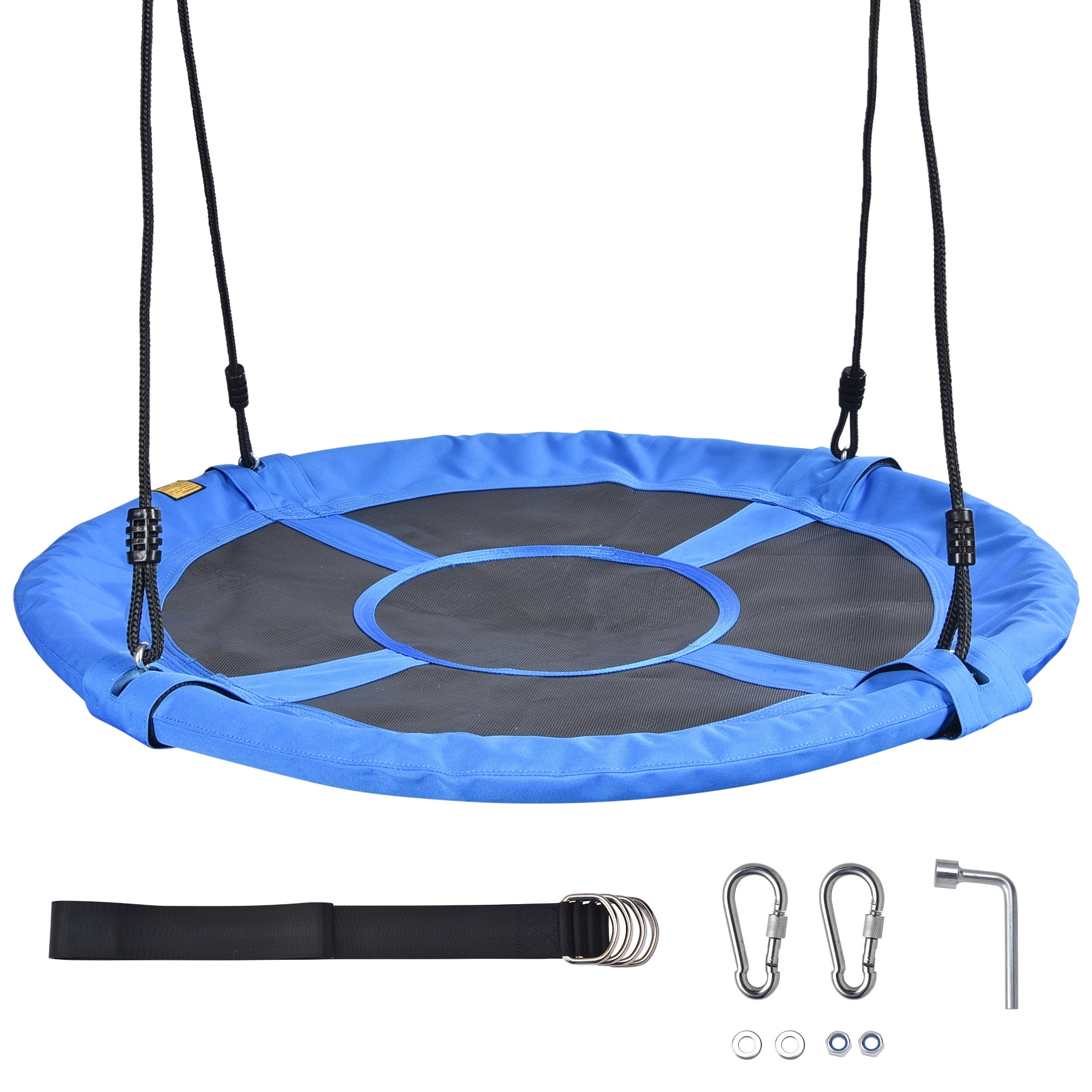 700LBS Weight Capacity 40" Flying Saucer Swing for Kids Outdoor, Large Round Tire Swings for Trees and Swingset, Strong Heavy Duty for Outside Playground, Blue