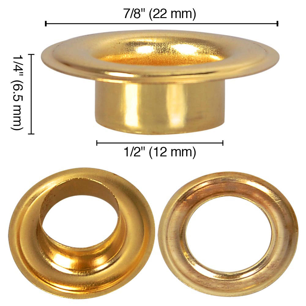 1000pc #4 Brass Grommets