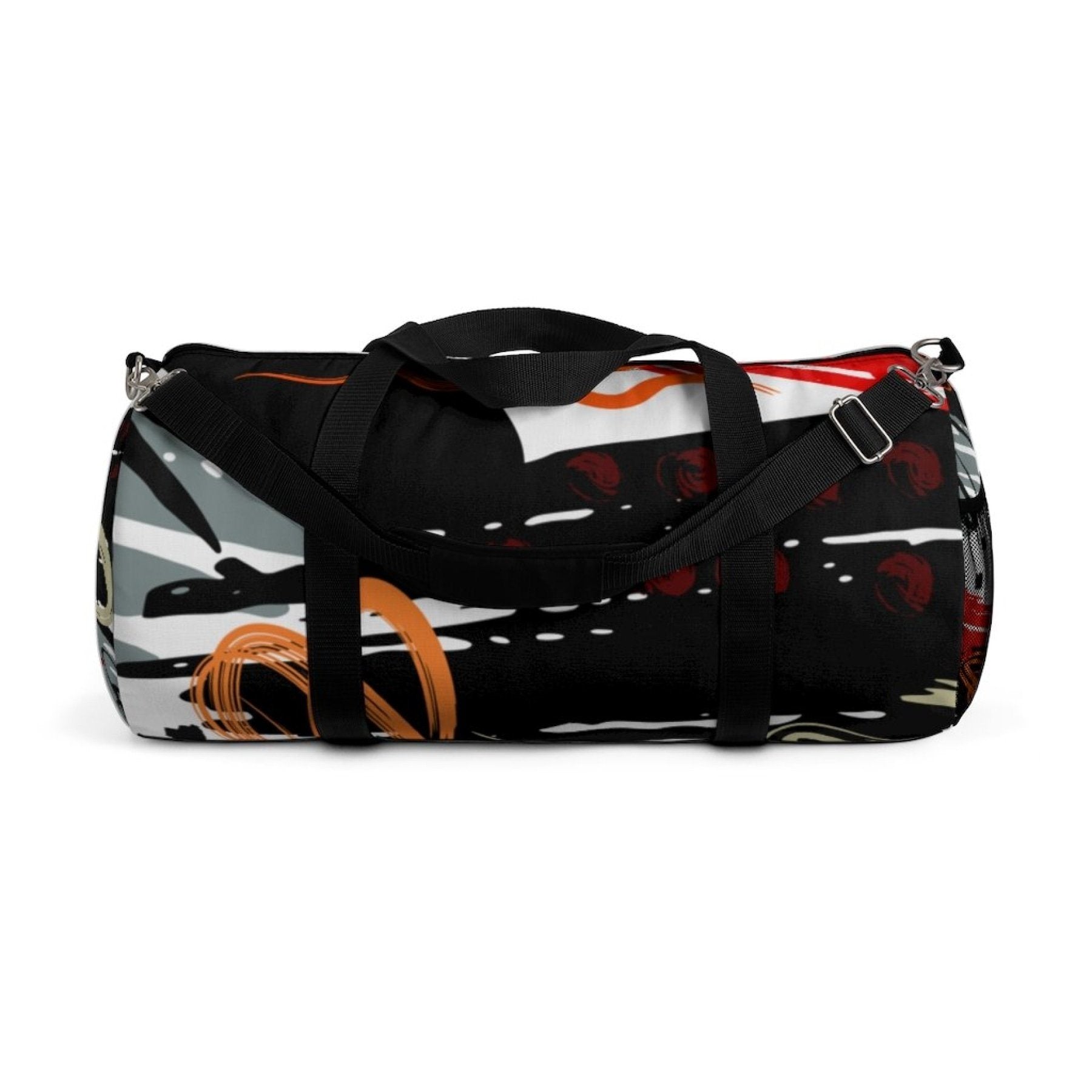 Duffel Bags, Black Red And Gray Abstract Style Bag