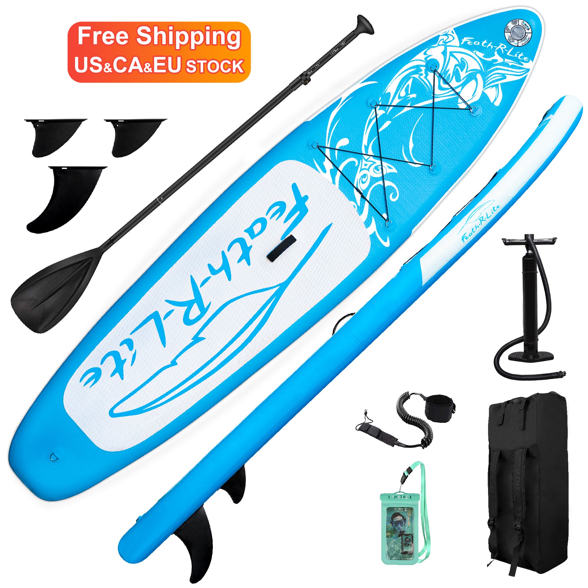 FEATH-R-LITE Free Shipping US CA EU Warehouse Have Stock SUP Stand Up Paddle Board 10'6"x31''x6'' Inflatable Paddleboard Soft Top Surfboard with ISUP Accessories Sup Board Surfing Board Water Sports